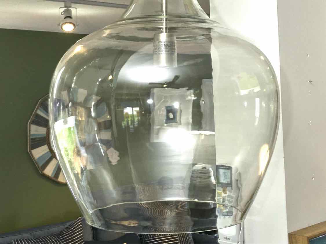 Pottery Barn Flynn Large Glass Globe Nickel Finish  Pendant
