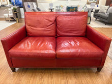 Lee Industries Red Leather Loveseat