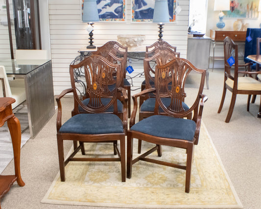 Set of 8 Mahoagny Shield  Back Dining Chairs