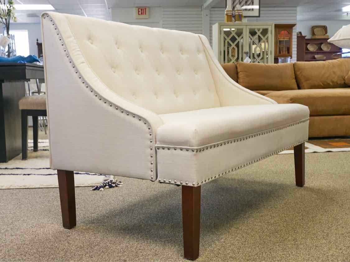 Banquette Light Beige Upholstered Bench