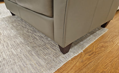 Macy's Light Grey Leather Loveseat