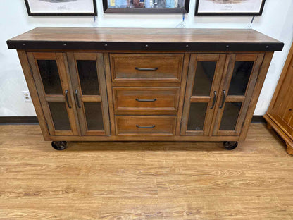 Industrial Rustic Sideboard On Casters