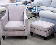 Sam Moore Custom Upholstered Chair and Ottoman