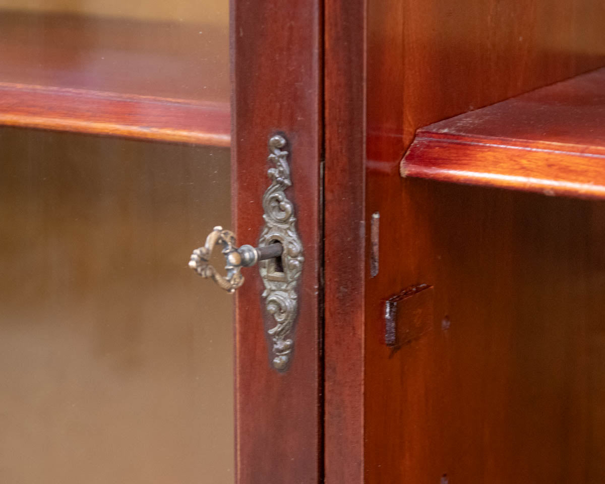 Mahogany Bookcase W/ Glass Doors