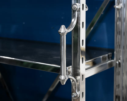 Restoration Hardware "French Library" Polished Metal Etagere