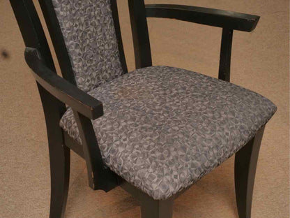 Saloom Glass Top Black Finish Base Table &  6 Chair Set