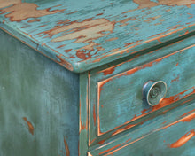 Four Drawer Dresser in Distressed Turquoise Finish
