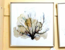 'Ocean's Flower  I' Watercolor Print In Antique Finish Siver Finish Frame