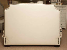 Pottery Barn Custom  Ivory Upholstered With  Brass Nail Trim  Queen Headboard