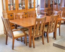 Ethan Allen Mission Oak Dining Table & Set Of 6 Upholstered Chairs