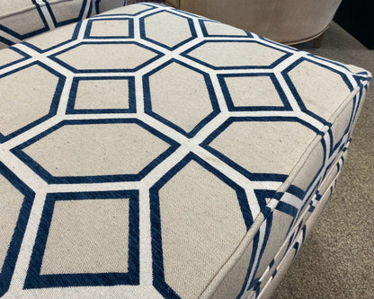Club Chair & Ottoman in Geometric Fabric Design