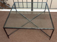 Thaddeus Hand Forged Metal Glass Top Cocktail Table