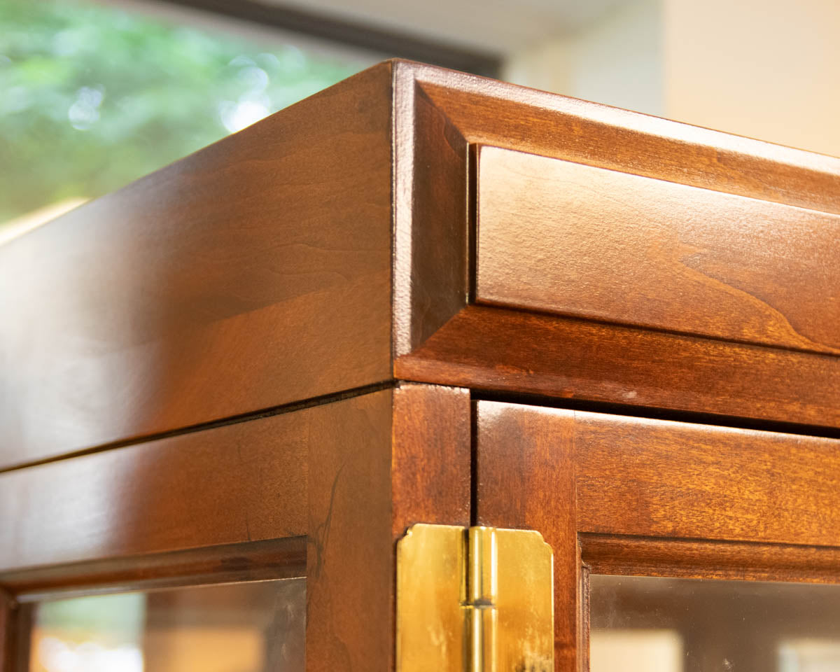 Jasper Campaigne Style Mahogany Lighted Cabinet Display