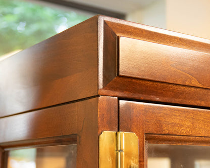 Jasper Campaigne Style Mahogany Lighted Cabinet Display