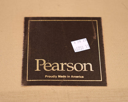 Pearson Two-Cushion Sofa In Basketweave Fabric on Turned Legs