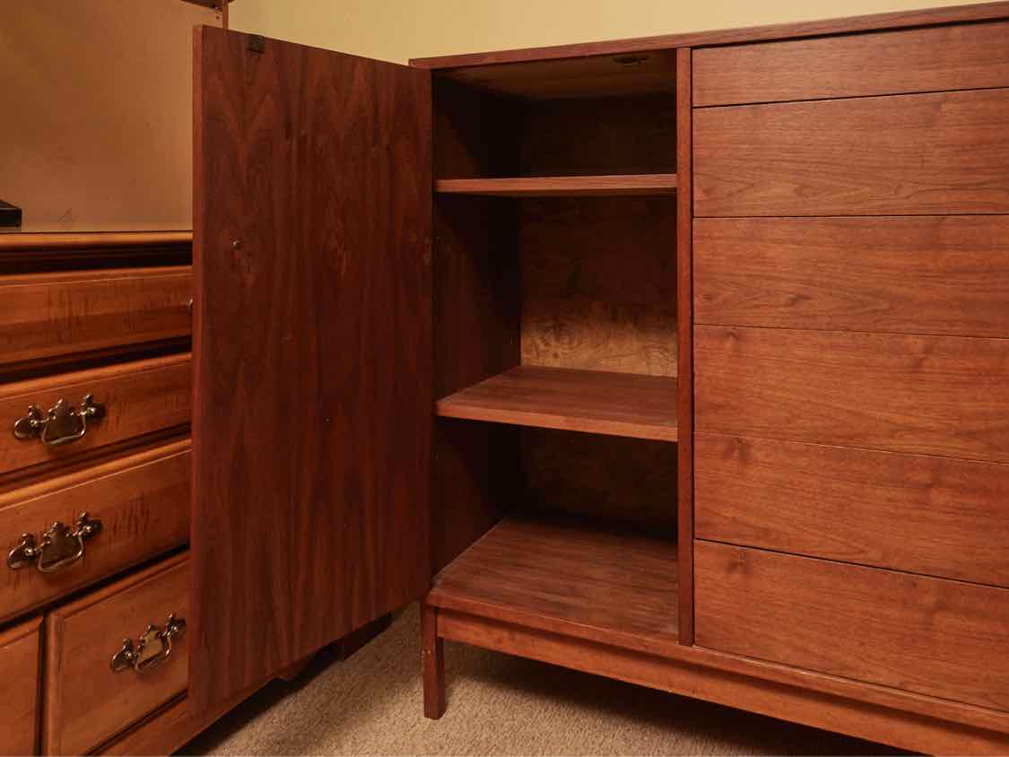 Charles Webb Teak 1 Door 6 Drawer Chifforobe Chest