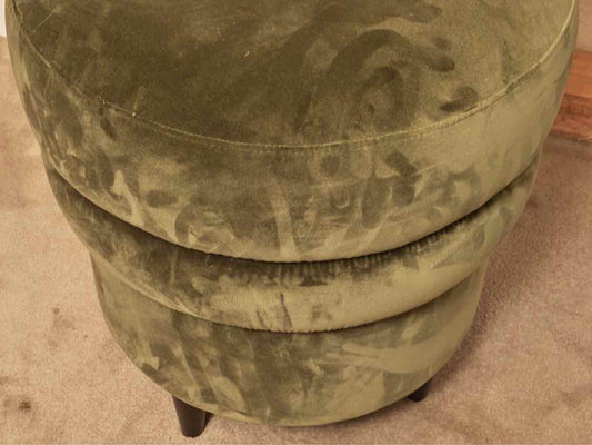 Moss Green Velvet Upholstered  Stool