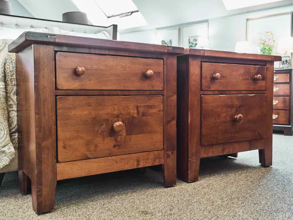 Pair of Vaughan Bassett Cherry Nightstands