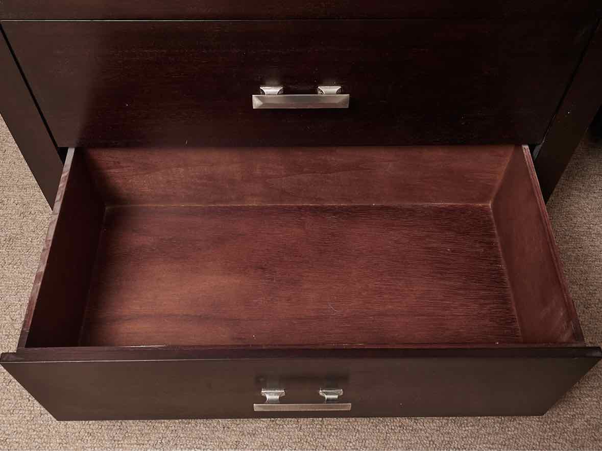 Espresso Finish 5 Drawer Chrome Handles Chest