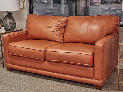 La-Z-Boy Kennedy Full-Size Sleep Sofa in Cognac Leather