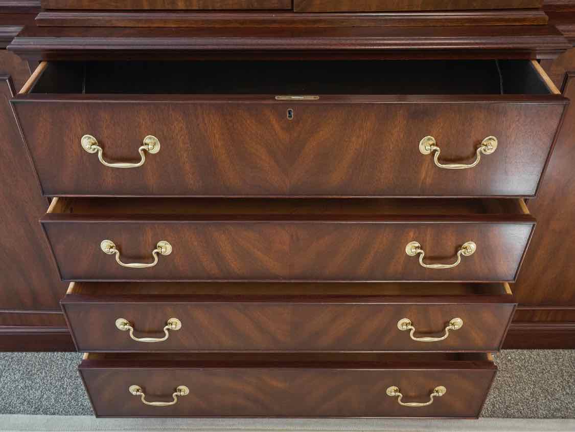 Henkel Harris Banded Mahogany Breakfront