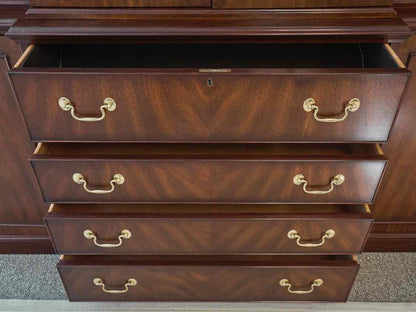 Henkel Harris Banded Mahogany Breakfront