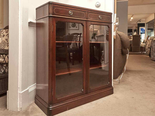 Mahogany Glass Door Display Cabinet