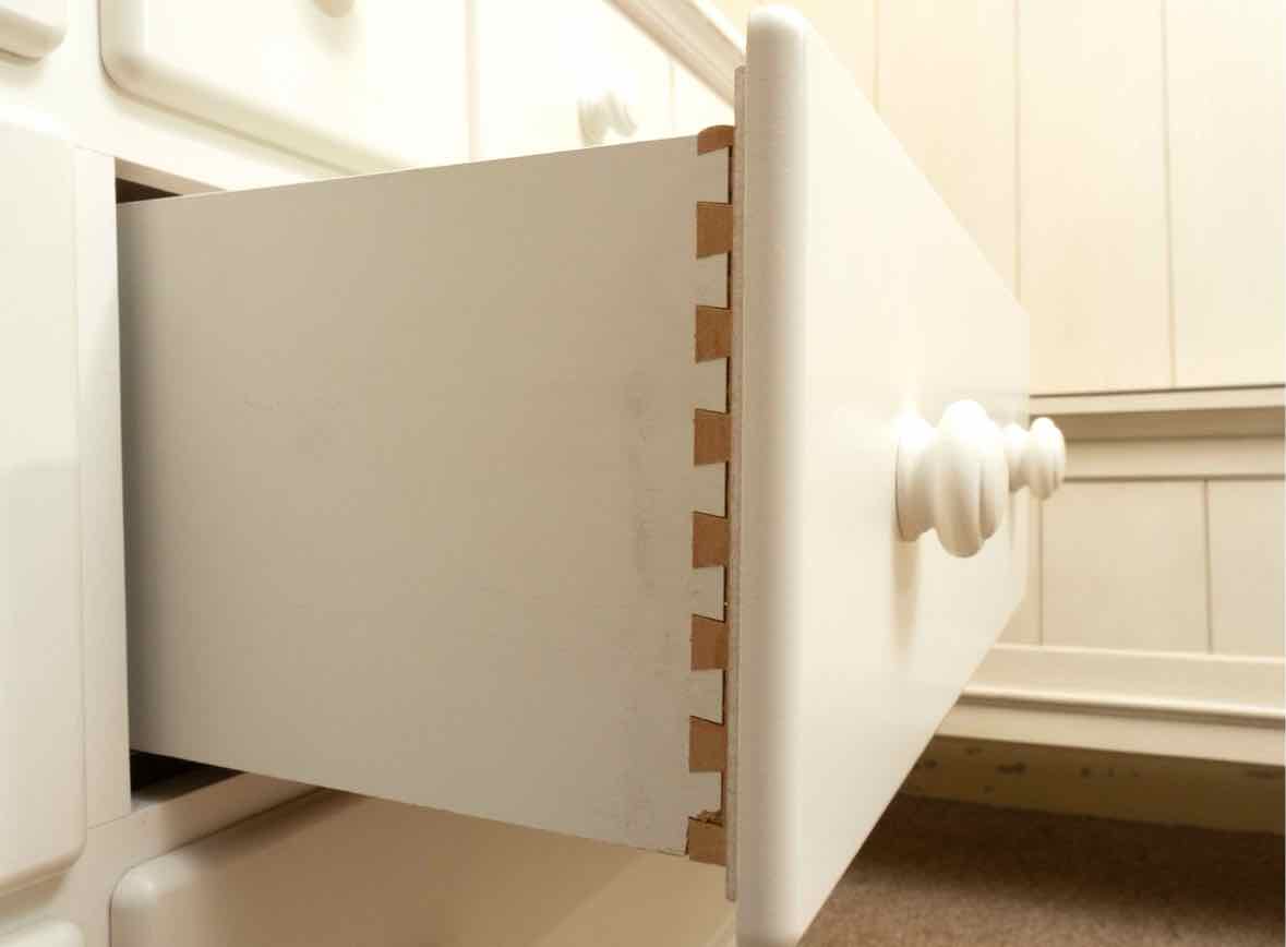 Ragazzi White Finish 6 Drawer Dresser with Wood Knobs
