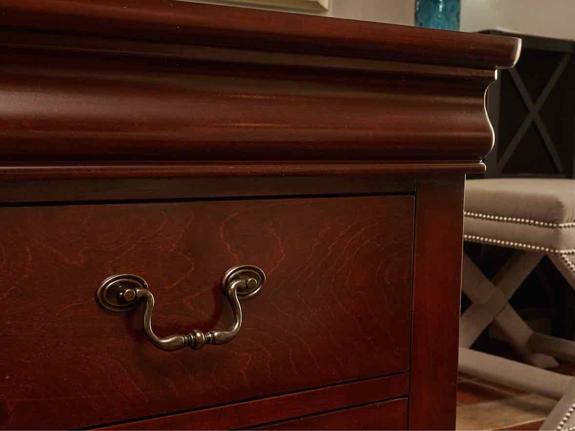 Pair of Louis Phillip Style  Cherry 2 Drawer Nightstands