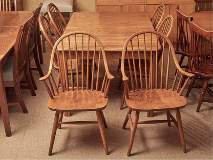 Oak Dining Table & 6  Bow Back Chair Set