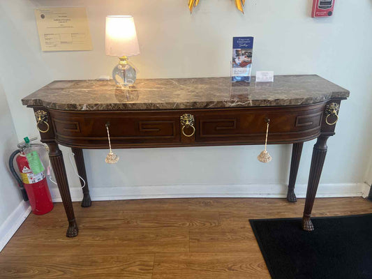 Henredon Mahogany Marble-Top Console