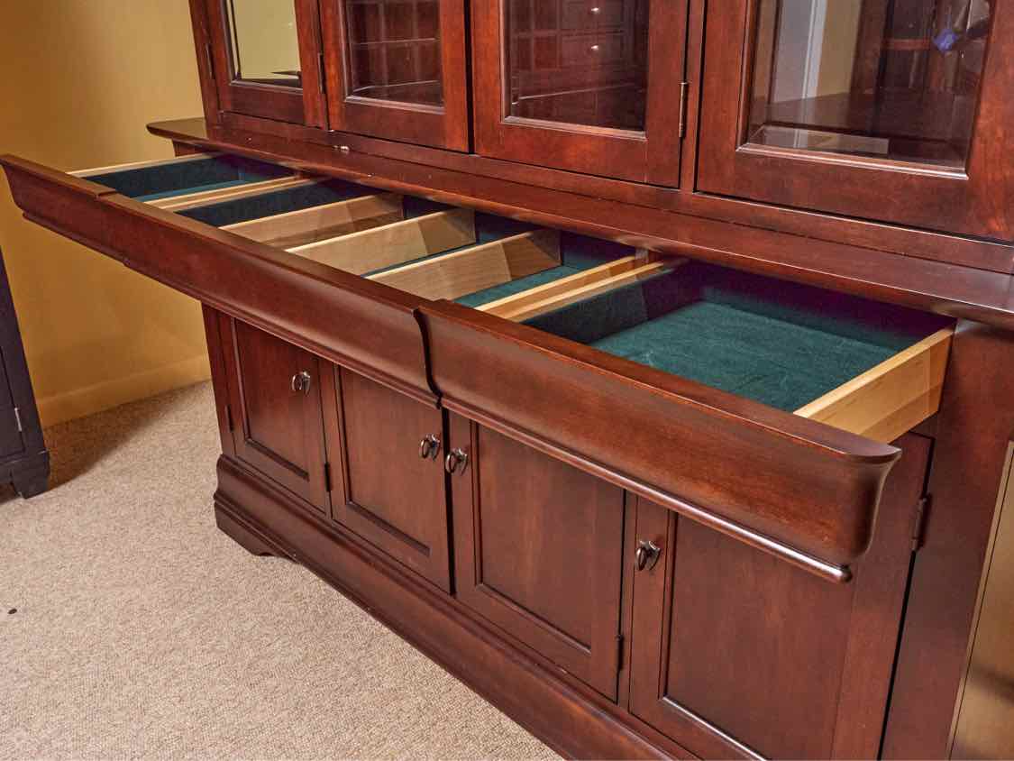 West Brothers Louis Phillippe Style  Dark  Cherry Finish 2 Piece China Cabinet