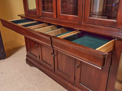 West Brothers Louis Phillippe Style  Dark  Cherry Finish 2 Piece China Cabinet