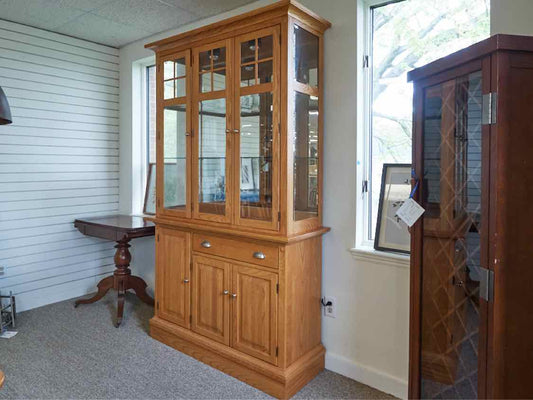 Cochrane Oak Two Piece Lighted China Cabinet