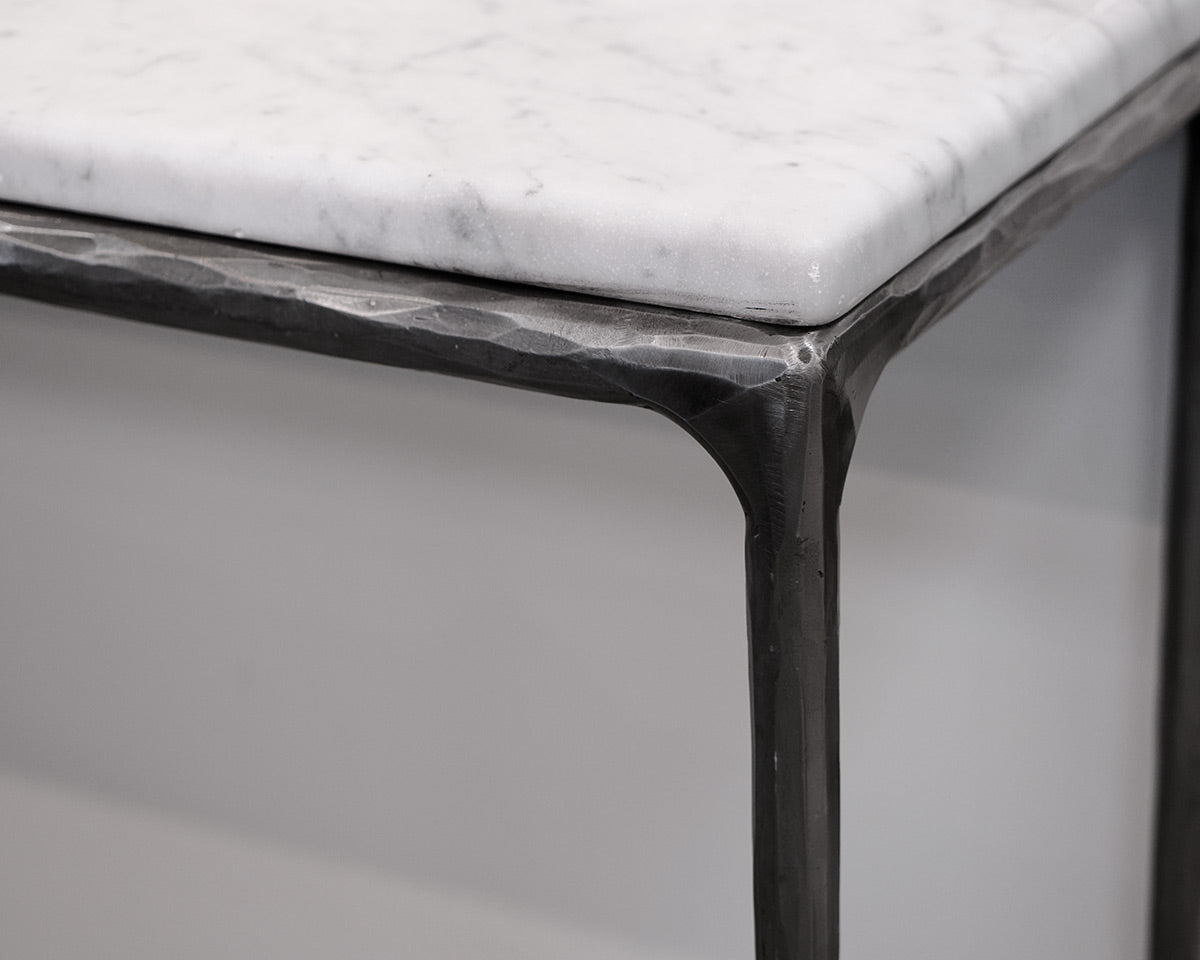 Restoration Hardware Thaddeus Marble Console Table