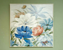 'Spring Blossoms' White Framed Print On Canvas