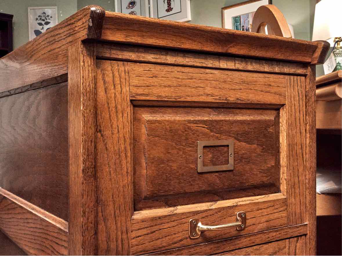 Oak 2 Drawer File Cabinet