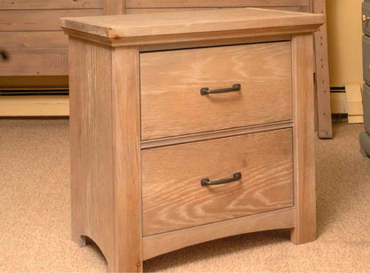 Pair Of Vaughan Bassett Driftwood Oak Finish 2 Drawer  Nightstands