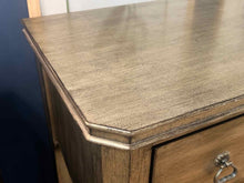 Distressed Metallic Wood Console