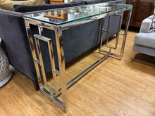 Contemporary Glass and Chrome Console