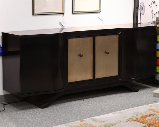 Swaim Furniture Sideboard in Espresso Finish with Matte Gold Doors
