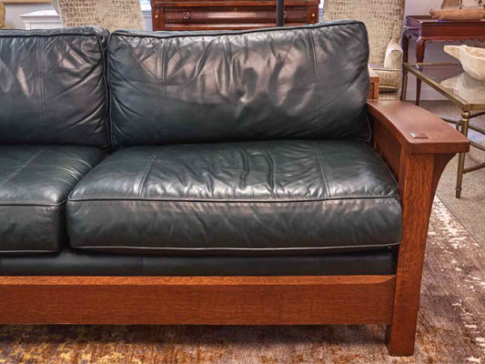 Stickley Oak 'Orchard Street' Two Cushion Sofa in Onondaga Finish