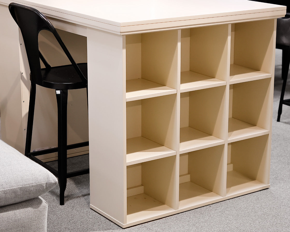 Painted Antique White Project Island With Two Stools