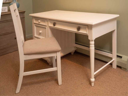 Stanley 'Young America' White  Desk with 4 Drawers & Side Chair