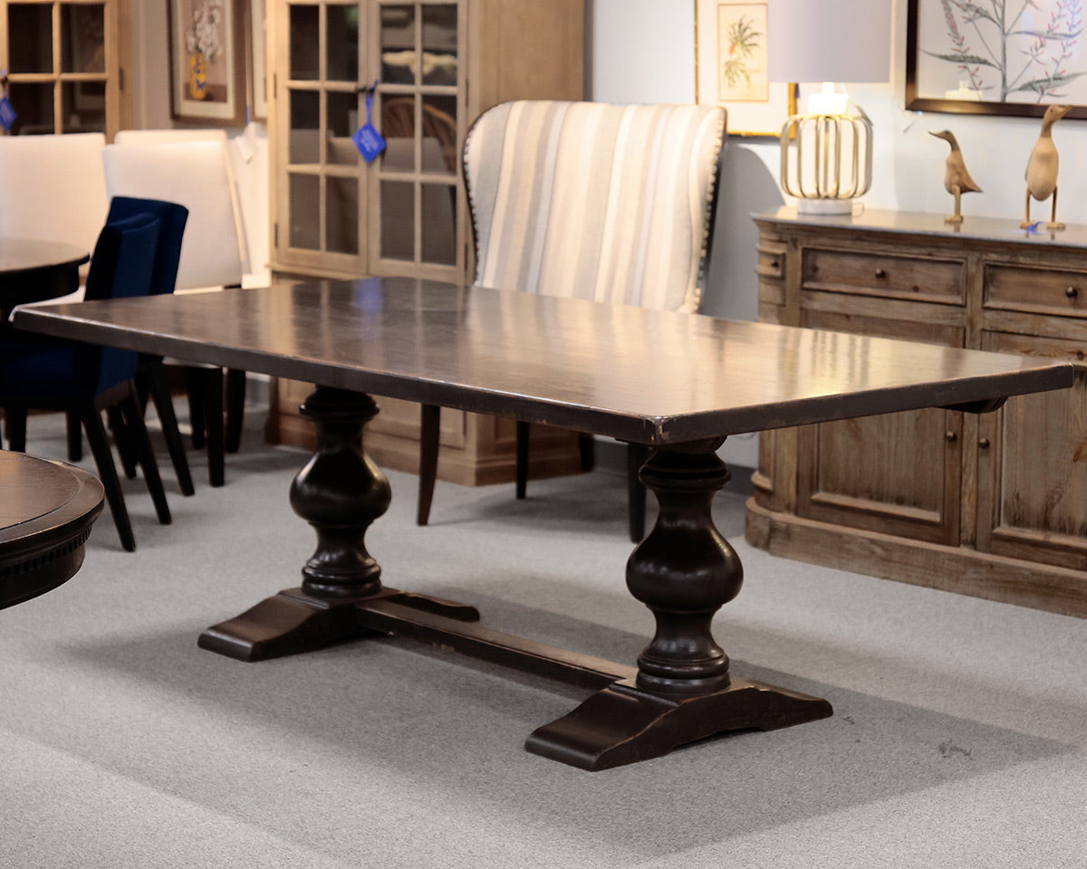 Arhaus Distressed Double Pedestal Dining Table