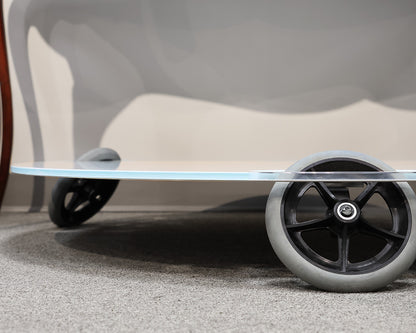 Roche Bobois Round Glass Cocktail Table on Wheels