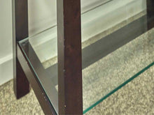Crate & Barrel Bookcase in Espresso Finish, Metal and Glass