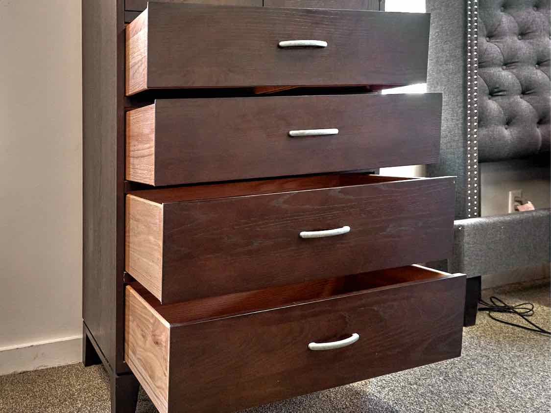 Ethan Allen Door Chest with Drawers in Espresso Finish Oak