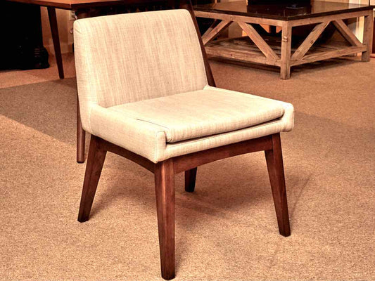 Pair Of Article  'Chantel' Antique Ivory  Upholstered Dining Chairs
