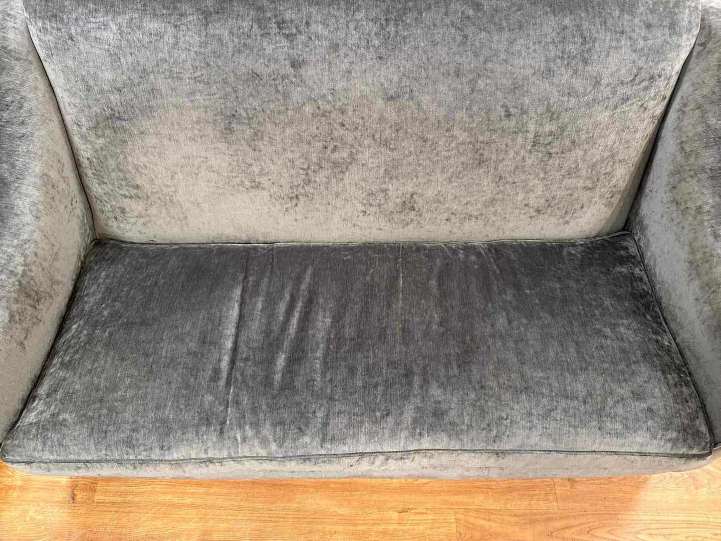 Gray Velvet Loveseat